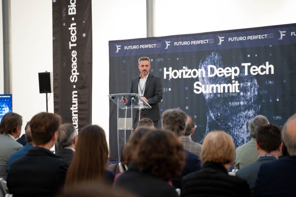 Man speaking at deep tech conference europe 2025